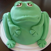 Froggy Frog Inspired by Debbie Brown's frog cake. Didn't have the book, just went by the picture. Body is a large bowl, head is smaller bowl...