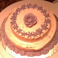 Wilton Class- Course 1 Final Cake My first buttercream icing cake.