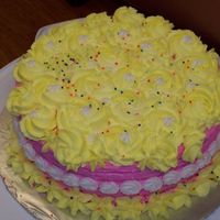 Bday Cake This was done for a co-workers bday. I copied it off of the Wilton Cake Decorating for Beginner's guide.