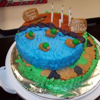 Duck Hunting This cake was done for my boss. He is into duck hunting & we thought it would be the best theme for him instead of an Over the Hill...