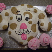 Puppy Dog Cupcake Cake cupcakes aranged and decorated with buttercream