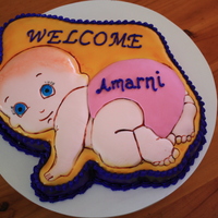 Baby - Girl Chocolate cake covered with buttercream and fondant made for the birth of a friends baby girl.