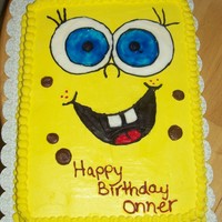 Spongebob Birthday Cake All buttercream and freehand