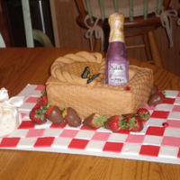 21 Picnic Basket Picnic basket with wine bottle for 21st bday.basket weave roller used on fondant, rice paper butterflies, chocolatemold wine bottle,...
