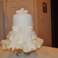 Bridal Gown (Dress) I saw someone on this site with this cake, and I liked it so much! Sorry, I don't remember the name! All fondant with Buttercream...