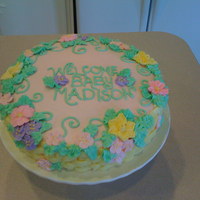 Floral Cake Buttercream frosting and royal icing flowers