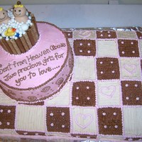 Baby Shower Cake For Twin Girls this was a chocolate cake with strawberry cream cheese filling with chocolate buttercream and vanilla buttercream frosting. tub was made of...