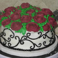 Rose Garden Wedding The bride and groom served cupcakes, but I made this so they could actually cut a cake for their wedding. Their colors were black and...