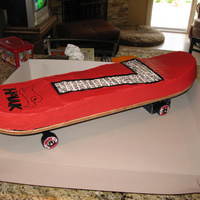 Skateboard This was a birthday cake for a friends son. He loves skateboard, so we came up with a cake built on an actual skateboard. He was turning...