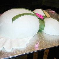 Baby Bump Cake I made this cake using a boobie cake pan and a glass bowl for the tummy.