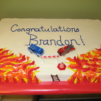 Fire butter cream sheet cake