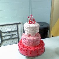 Pink Tiered Butter cream, with mmf fondant flowers