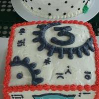 Transformer Cake Made using buttercream icing. Autobot and Decepticon symbols are fondant.