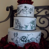 Handpainted Wedding Cake 