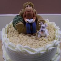 Living Room Cake Figures are fondant/tylose mixture. Chair is RKT covered in fondant.