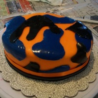 Utsa Camo Orange, Navy and Black camoflauge