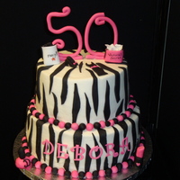 50Th Birthday Fun! 10" & 8" buttercream with fondant accents. Thanks to many of zebra cakes for the inspiration, especially cas17 &...