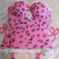 Bustier Leopard Print Bustier. not my best job but overall happy with it. All buttercream except ribbon roses
