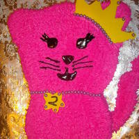 Pink Princess Kitty Pink princess kitty in buttercream with fondant accents