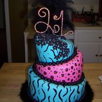 Brittany's Birthday Cake. Topsy turvy, buttercream fondant
