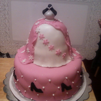 Barbie Theme Cake All cake first attempt at dress cake