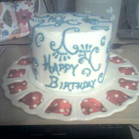 Blue And White Birthday Just a small cake for a friend.