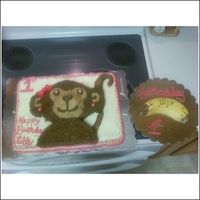 Monkey And Banana Smash Cake This was a cake I made for a friends' daughters' first birthday. It was a hit!