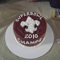 New Orleans Saints Super Bowl Cake A co-worker wanted a small cake for her superbowl party. I came up with this- she says its the reason they won!! Chocolate cake with...