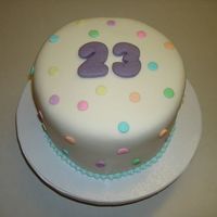 Kristen's 23Rd Birthday Cake This is a photo of my cousin's 23rd birthday cake. It was my first "real" cake I decorated. It's White Almond Sour...