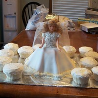 Birthday Cake Wedding Barbie Doll This little girl wanted a barbie birthday cake dressed in a wedding dress.