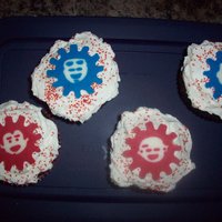 Imagination Movers Cupcakes I made these cupcakes for my son's last t-ball game/4th birthday treats. The Movers are chocolate transfers. The icing is just...
