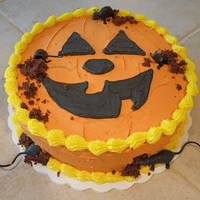 Halloween Pumpkin & Mice Cake I got the idea for this cake from this website - Thank You! Chocolate cake with buttercream icing.