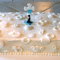 First Communion Cake A simple white First Communion Cake. I got the "circles" idea from this website. White buttercream frosting with white fondant...