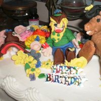 Pony Cake white cake fondant figures