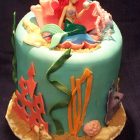Little Mermaid Cake I made this cake for a friend's little girl's birthday. Covered in fondant, gumpaste and fondant decorations, white chocolate...