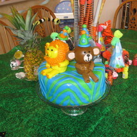 Safari Birthday My son's third birthday cake! Fondant covered wilton globes. Ideas for animals from Wilton website idea guide.