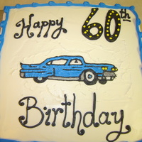 Happy 60Th Uncle! My uncle loves his blue caddy that he received a couple years ago so I piped one on his cake. Lemon cake with wildberry filling.