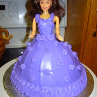 Barbie Our friend's daughter was turning 20 & really wanted a Barbie cake done all in purple! I filled the cake and you can see why it&#...