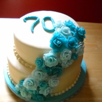 Aquamarine Roses All covered with fondant.