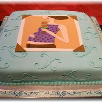 Belly Mom & Ice Cream Covered with fondant.