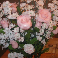 Valentine Bouquet rose, rosebuds and carnations made out of fondant