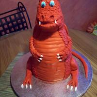Dragon All cake dragon made w/ white choc. fondant