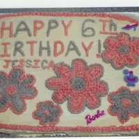 Barbie/flowers Cake for my daughters 6th birthday.