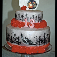 Twilight Twilight cake I made for my daughter's 13th bday, the cake is red velvet with buttercream icing, buttercream roses, the "moon...
