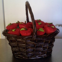 Mini Apple Cupcakes White Chocolate cuppies, buttercream frosting, red sugar, candy stem and leaf...had to try...saw them in Family Fun this month!!