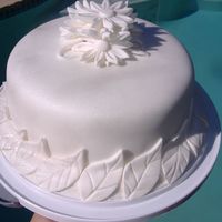 Wilton Class Cake My first fondant cake! Class was not so great but my cake turned out pretty good for my first time! 2 layers of Wilton fondant in white...