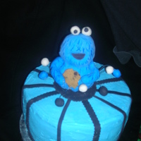 Cookie Monster I didn't like this cake at all. I definitely realized that I need much more practice with sculpting figures..cookie monster is rkt