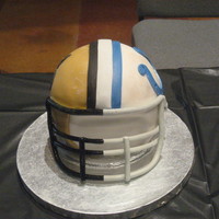 Superbowl Cake One side is for colts the other for saints