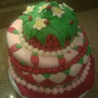 Strawberry Festival 2010 I made this cake to donate to our local town festival. It was my very 1st Topsy Turvy and I wish I could say I learned a lot from it - but...