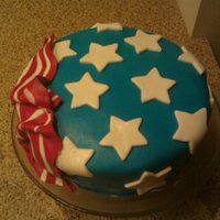 Flag Cake I had some extra red and blue fondant that I didn't want to go to waste, so I thought I would attempt this cake. Thank you, CC friends...